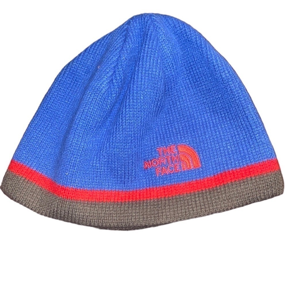 The North Face  Blue‎ Knit Beanie Hat Skull Cap fleece band Youth M.
